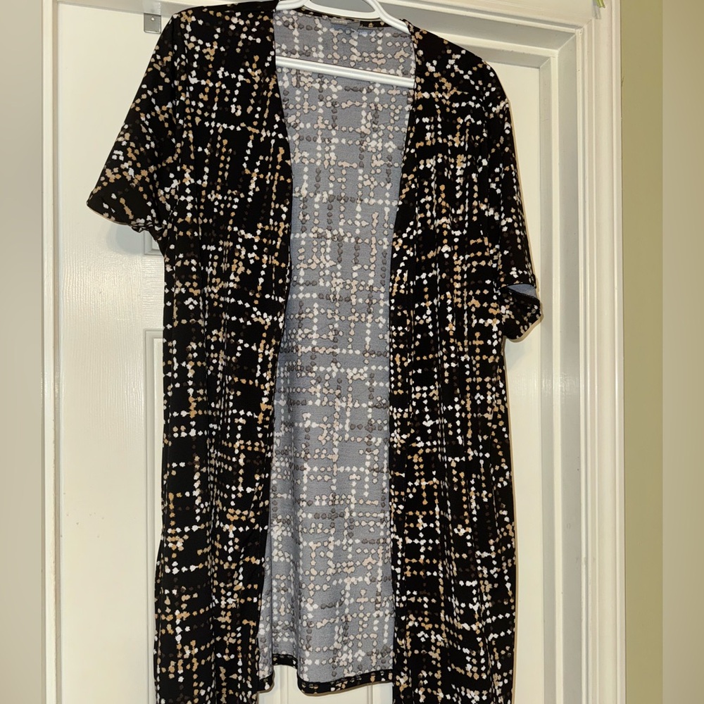 Jessica London Gray and Cream Patterned Cardigan